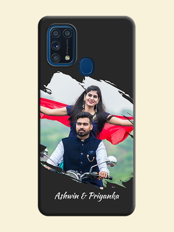 Grunge Brush Strokes on Photo on Space Black Soft Matte Back Cover - Galaxy M31 Prime Edfition