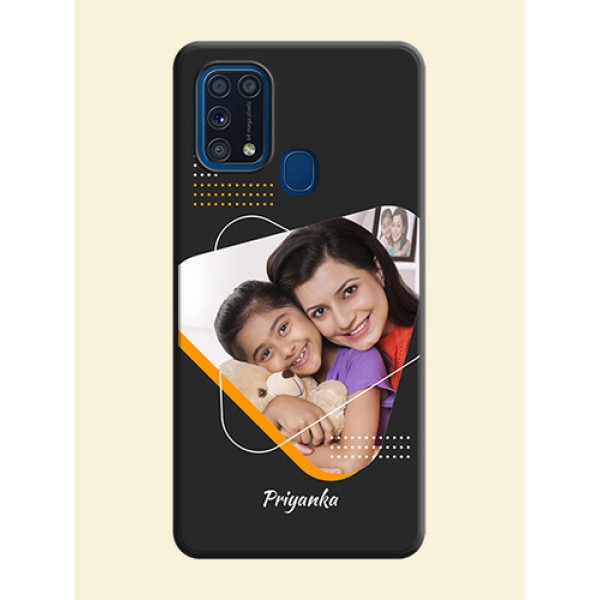 Yellow Triangle on Photo on Space Black Soft Matte Phone Cover - Galaxy M31 Prime Edfition Yellow Triangle on Photo on Space Black Soft Matte Phone Cover - Galaxy M31 Prime Edfition