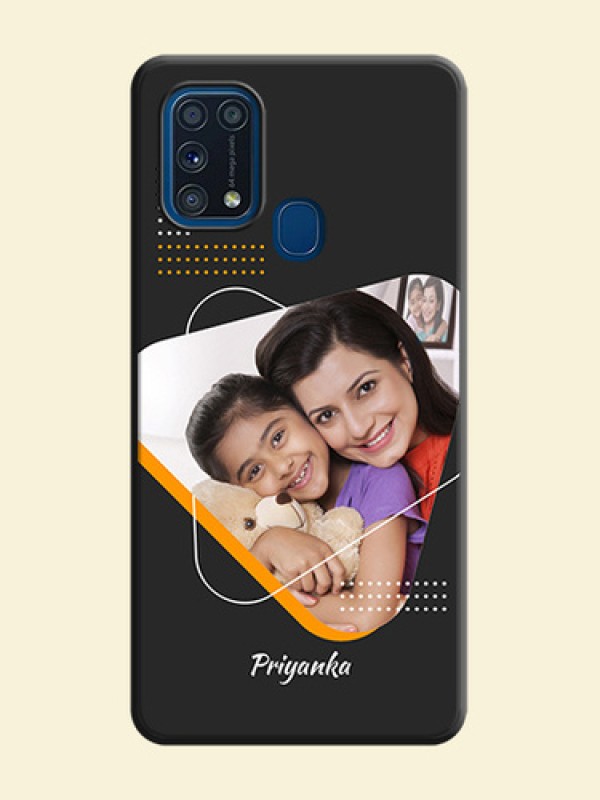 Yellow Triangle on Photo on Space Black Soft Matte Phone Cover - Galaxy M31 Prime Edfition