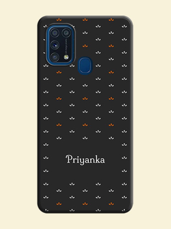 Simple Pattern With Custom Text On Space Black Personalized Soft Matte Phone Covers -Samsung Galaxy M31 Prime Edition