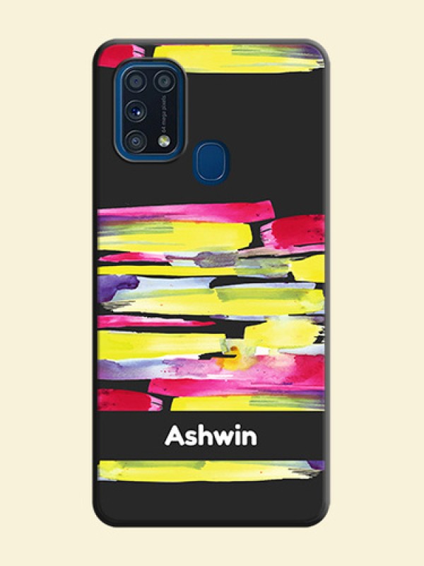 Brush Coloured on Space Black Personalized Soft Matte Phone Covers - Galaxy M31