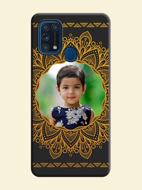 Round Image with Floral Design - Photo on Space Black Soft Matte Mobile Cover - Galaxy M31