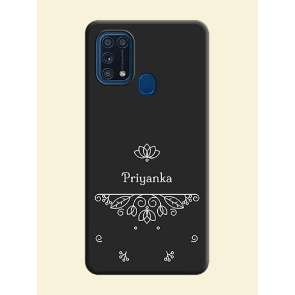 Lotus Garden Custom Text On Space Black Personalized Soft Matte Phone Covers -Samsung Galaxy M31 Lotus Garden Custom Text On Space Black Personalized Soft Matte Phone Covers -Samsung Galaxy M31