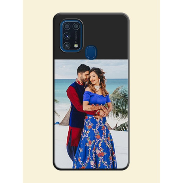 Image Upload With Space Black Color On Custom Soft Matte Mobile Back Cover - Samsung Galaxy M31 Image Upload With Space Black Color On Custom Soft Matte Mobile Back Cover - Samsung Galaxy M31