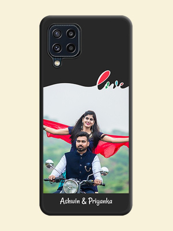 Fall in Love Pattern with Picture on Photo on Space Black Soft Matte Mobile Case - Galaxy M32 4G Prime Edition