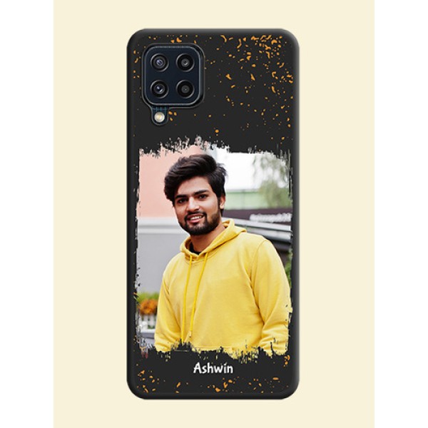 Spray Free Design on Photo on Space Black Soft Matte Phone Cover - Galaxy M32 4G Prime Edition Spray Free Design on Photo on Space Black Soft Matte Phone Cover - Galaxy M32 4G Prime Edition