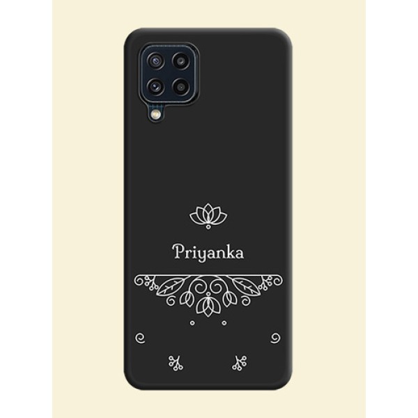Lotus Garden Custom Text On Space Black Personalized Soft Matte Phone Covers -Samsung Galaxy M32 4G Prime Edition Lotus Garden Custom Text On Space Black Personalized Soft Matte Phone Covers -Samsung Galaxy M32 4G Prime Edition
