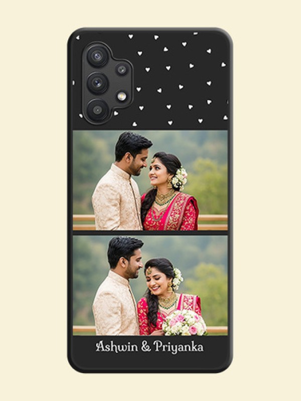 Miniature Love Symbols with Name on Space Black Custom Soft Matte Back Cover - Galaxy M32 5G