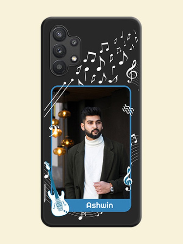 Musical Theme Design with Text on Photo on Space Black Soft Matte Mobile Case - Galaxy M32 5G