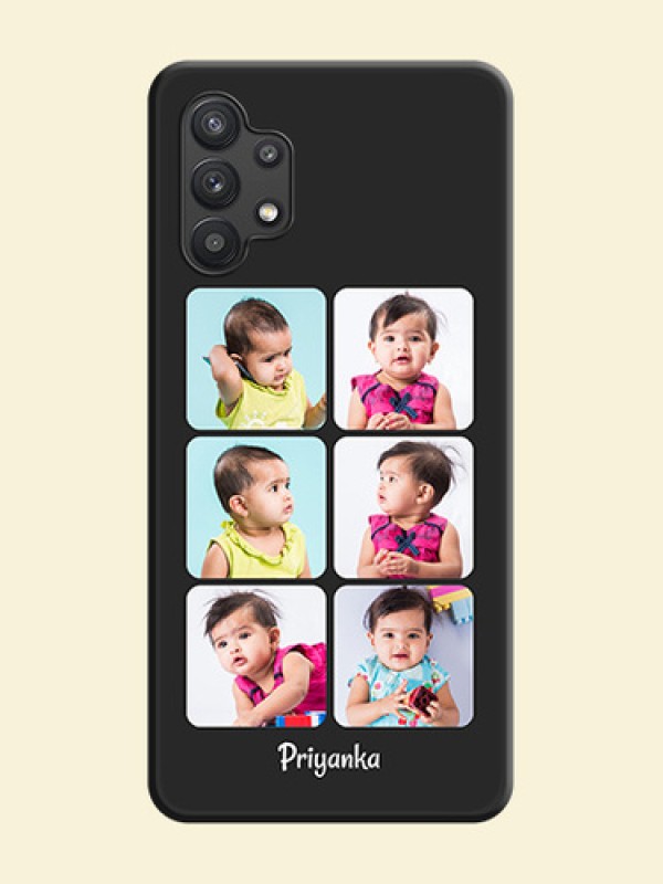 Floral Art with 6 Image Holder on Photo on Space Black Soft Matte Mobile Case - Galaxy M32 5G