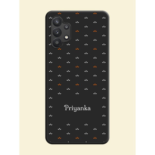 Simple Pattern With Custom Text On Space Black Personalized Soft Matte Phone Covers -Samsung Galaxy M32 5G Simple Pattern With Custom Text On Space Black Personalized Soft Matte Phone Covers -Samsung Galaxy M32 5G
