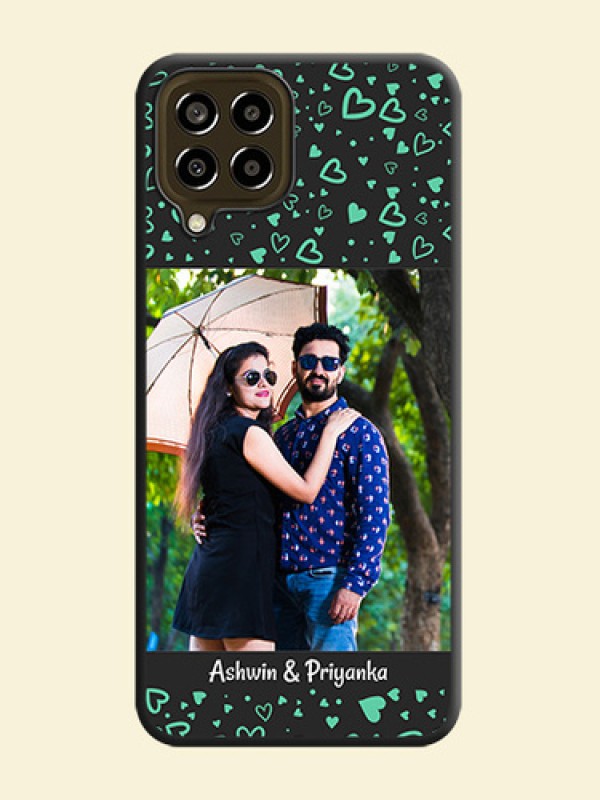 Sea Green Indefinite Love Pattern on Photo on Space Black Soft Matte Mobile Cover - Galaxy M33 5G
