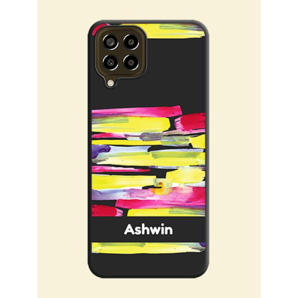 Brush Coloured on Space Black Personalized Soft Matte Phone Covers - Galaxy M33 5G Brush Coloured on Space Black Personalized Soft Matte Phone Covers - Galaxy M33 5G