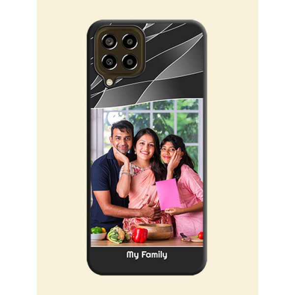 Mixed Wave Lines on Photo on Space Black Soft Matte Mobile Cover - Galaxy M33 5G Mixed Wave Lines on Photo on Space Black Soft Matte Mobile Cover - Galaxy M33 5G