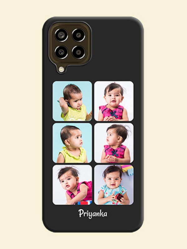 Floral Art with 6 Image Holder on Photo on Space Black Soft Matte Mobile Case - Galaxy M33 5G