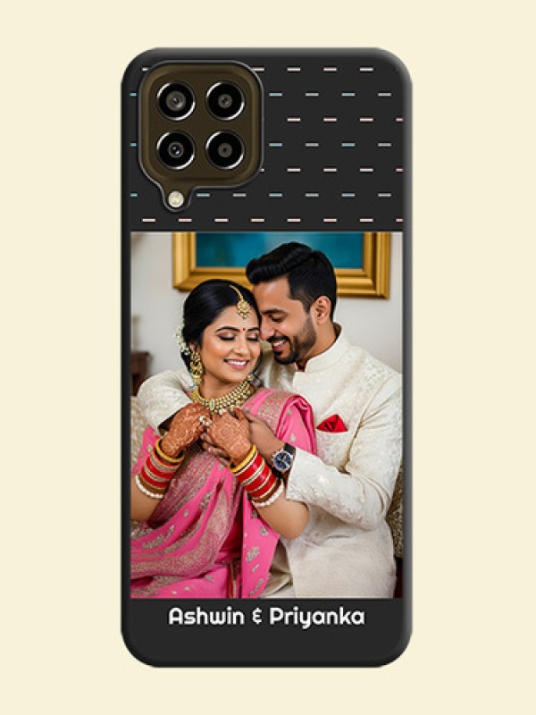 Line Pattern Design with Text on Space Black Custom Soft Matte Phone Back Cover - Galaxy M33 5G