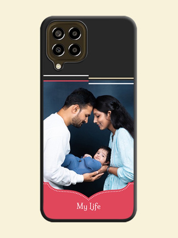 Classic Plain Design with Name on Photo on Space Black Soft Matte Phone Cover - Galaxy M33 5G