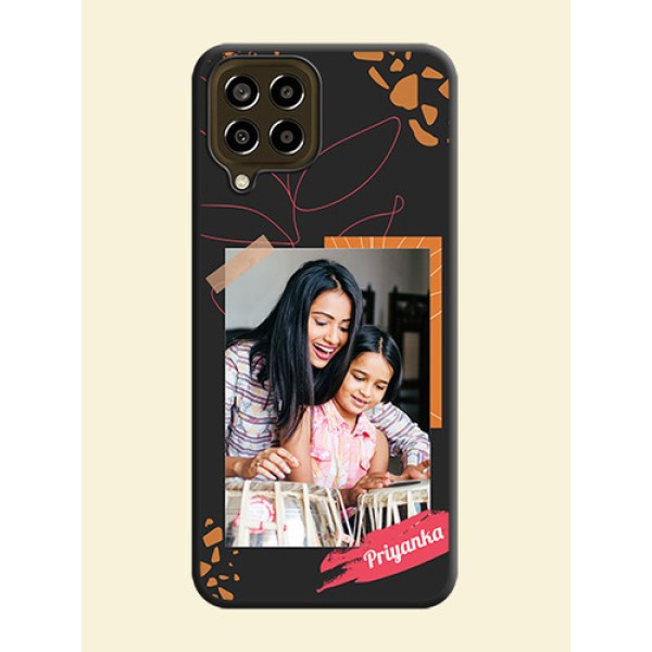 Orange Photo Frame on Space Black Custom Soft Matte Phone Back Cover - Galaxy M33 5G Orange Photo Frame on Space Black Custom Soft Matte Phone Back Cover - Galaxy M33 5G