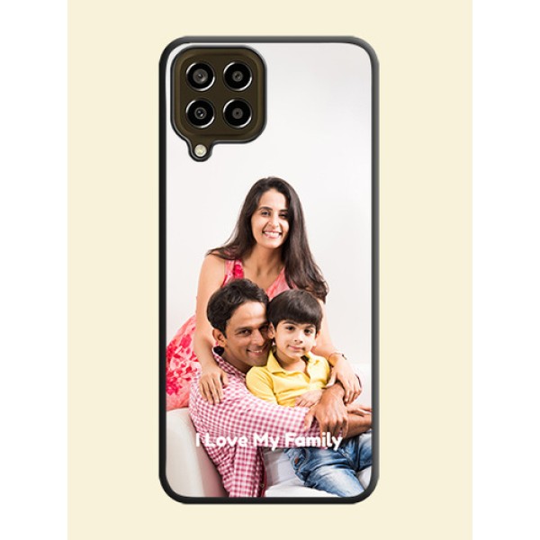 Full Single Pic Upload With Text On Space Black Personalized Soft Matte Phone Covers -Samsung Galaxy M33 5G Full Single Pic Upload With Text On Space Black Personalized Soft Matte Phone Covers -Samsung Galaxy M33 5G