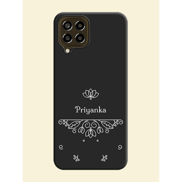 Lotus Garden Custom Text On Space Black Personalized Soft Matte Phone Covers -Samsung Galaxy M33 5G Lotus Garden Custom Text On Space Black Personalized Soft Matte Phone Covers -Samsung Galaxy M33 5G