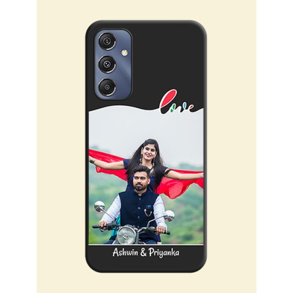 Fall in Love Pattern with Picture - Photo on Space Black Soft Matte Mobile Case - Galaxy M34 5G Fall in Love Pattern with Picture - Photo on Space Black Soft Matte Mobile Case - Galaxy M34 5G