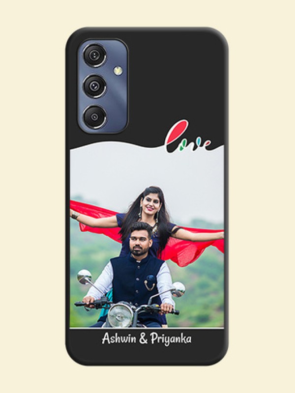 Fall in Love Pattern with Picture - Photo on Space Black Soft Matte Mobile Case - Galaxy M34 5G