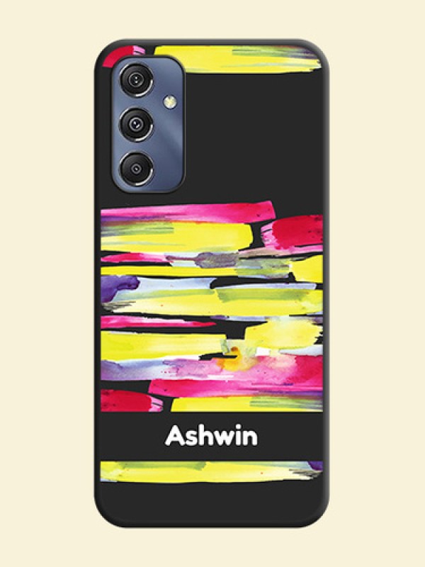 Brush Coloured on Space Black Personalized Soft Matte Phone Covers - Galaxy M34 5G
