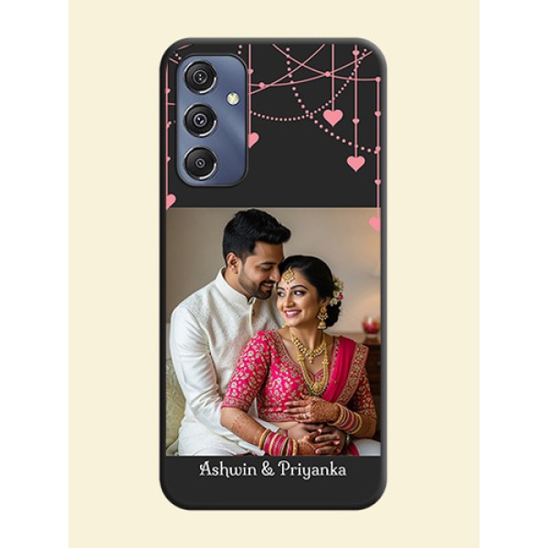 Pink Love Hangings with Text on Space Black Custom Soft Matte Back Cover - Galaxy M34 5G Pink Love Hangings with Text on Space Black Custom Soft Matte Back Cover - Galaxy M34 5G