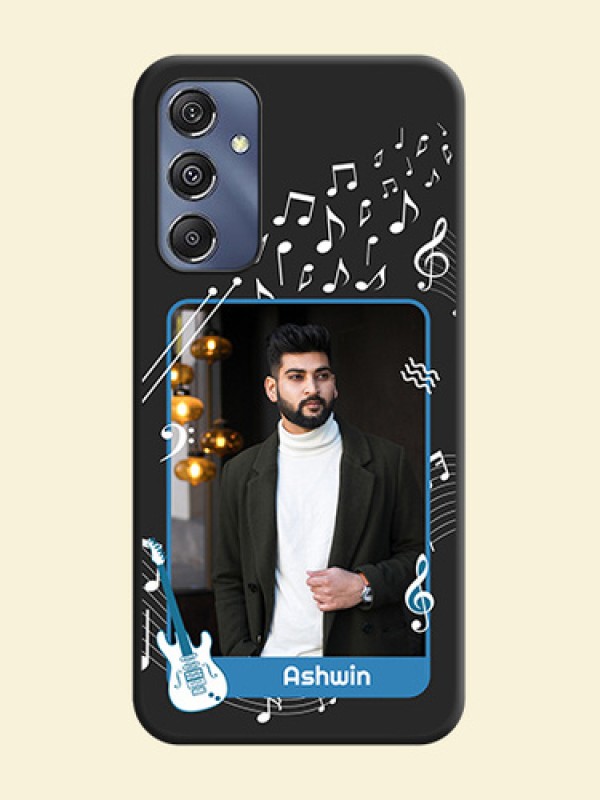 Musical Theme Design with Text - Photo on Space Black Soft Matte Mobile Case - Galaxy M34 5G