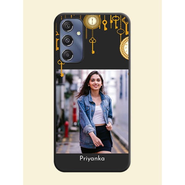 Decorative Design with Text on Space Black Custom Soft Matte Back Cover - Galaxy M34 5G Decorative Design with Text on Space Black Custom Soft Matte Back Cover - Galaxy M34 5G