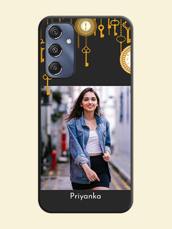Decorative Design with Text on Space Black Custom Soft Matte Back Cover - Galaxy M34 5G