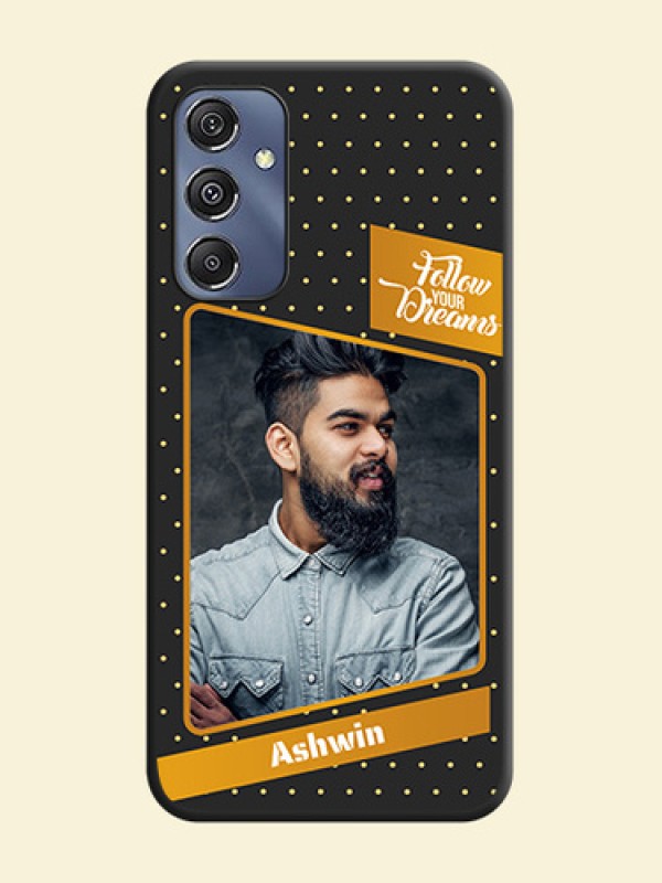 Follow Your Dreams with White Dots on Space Black Custom Soft Matte Phone Cases - Galaxy M34 5G