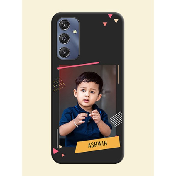 Photo Frame with Triangle Small Dots - Photo on Space Black Soft Matte Back Cover - Galaxy M34 5G Photo Frame with Triangle Small Dots - Photo on Space Black Soft Matte Back Cover - Galaxy M34 5G