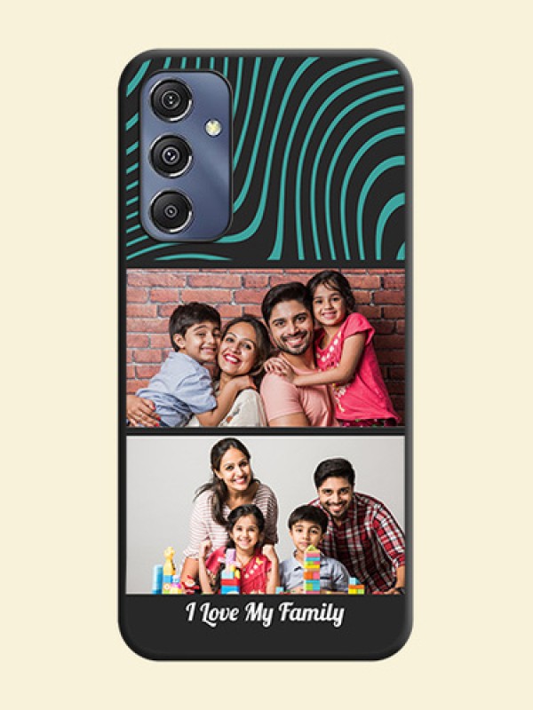 Wave Pattern with 2 Image Holder on Space Black Personalized Soft Matte Phone Covers - Galaxy M34 5G