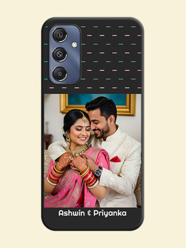 Line Pattern Design with Text on Space Black Custom Soft Matte Phone Back Cover - Galaxy M34 5G