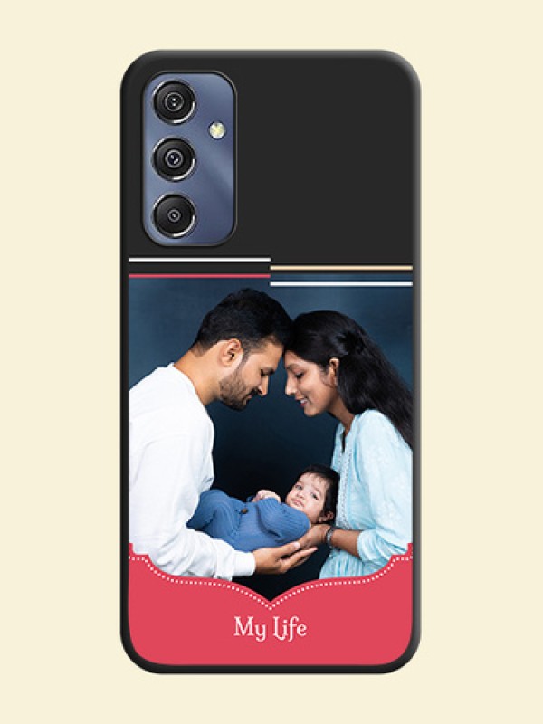 Classic Plain Design with Name - Photo on Space Black Soft Matte Phone Cover - Galaxy M34 5G