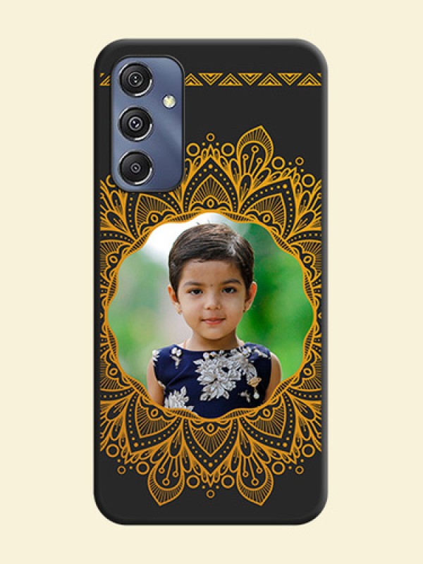 Round Image with Floral Design - Photo on Space Black Soft Matte Mobile Cover - Galaxy M34 5G