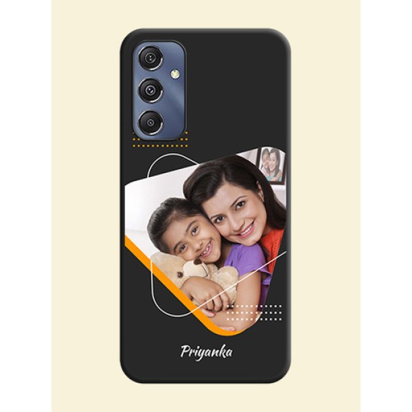 Yellow Triangle - Photo on Space Black Soft Matte Phone Cover - Galaxy M34 5G Yellow Triangle - Photo on Space Black Soft Matte Phone Cover - Galaxy M34 5G