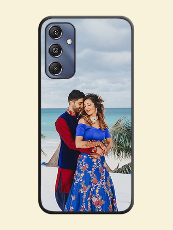 Full Single Pic Upload On Space Black Personalized Soft Matte Phone Covers - Galaxy M34 5G