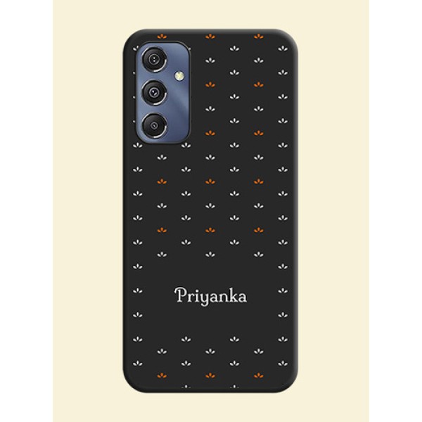 Simple Pattern With Custom Text On Space Black Personalized Soft Matte Phone Covers - Galaxy M34 5G Simple Pattern With Custom Text On Space Black Personalized Soft Matte Phone Covers - Galaxy M34 5G