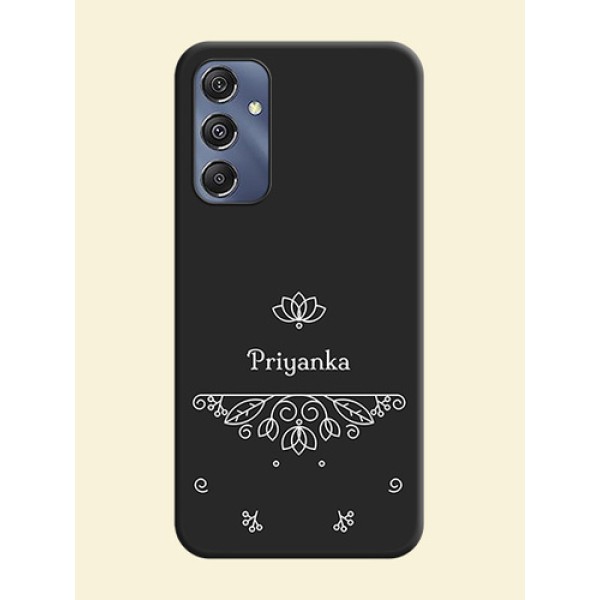 Lotus Garden Custom Text On Space Black Personalized Soft Matte Phone Covers - Galaxy M34 5G Lotus Garden Custom Text On Space Black Personalized Soft Matte Phone Covers - Galaxy M34 5G