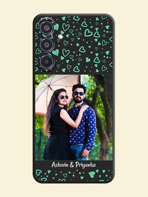 Sea Green Indefinite Love Pattern on Photo On Space Black Custom Soft Matte Mobile Back Cover - Samsung Galaxy M35 5G