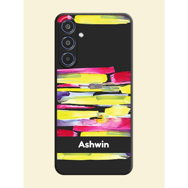 Brush Coloured On Space Black Custom Soft Matte Mobile Back Cover - Samsung Galaxy M35 5G Brush Coloured On Space Black Custom Soft Matte Mobile Back Cover - Samsung Galaxy M35 5G
