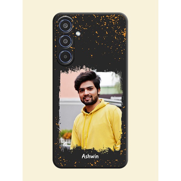 Spray Free Design on Photo On Space Black Custom Soft Matte Mobile Back Cover - Samsung Galaxy M35 5G Spray Free Design on Photo On Space Black Custom Soft Matte Mobile Back Cover - Samsung Galaxy M35 5G