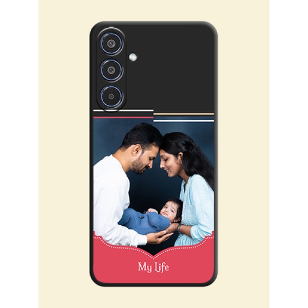 Classic Plain Design with Name On Space Black Custom Soft Matte Mobile Back Cover - Samsung Galaxy M35 5G Classic Plain Design with Name On Space Black Custom Soft Matte Mobile Back Cover - Samsung Galaxy M35 5G