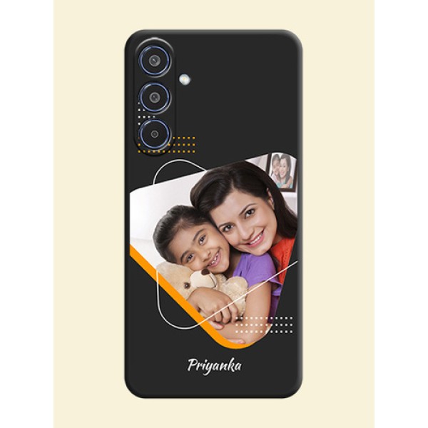 Yellow Triangle on Photo On Space Black Custom Soft Matte Mobile Back Cover - Samsung Galaxy M35 5G