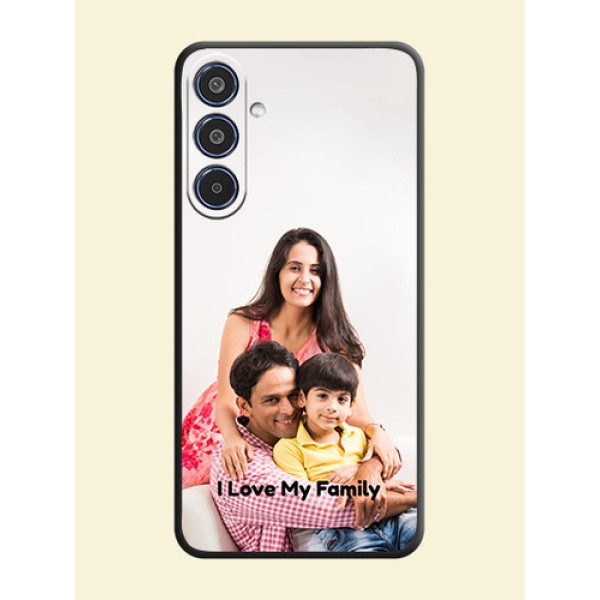 Full Single Pic Upload With Text On Space Black Custom Soft Matte Mobile Back Cover - Samsung Galaxy M35 5G Full Single Pic Upload With Text On Space Black Custom Soft Matte Mobile Back Cover - Samsung Galaxy M35 5G