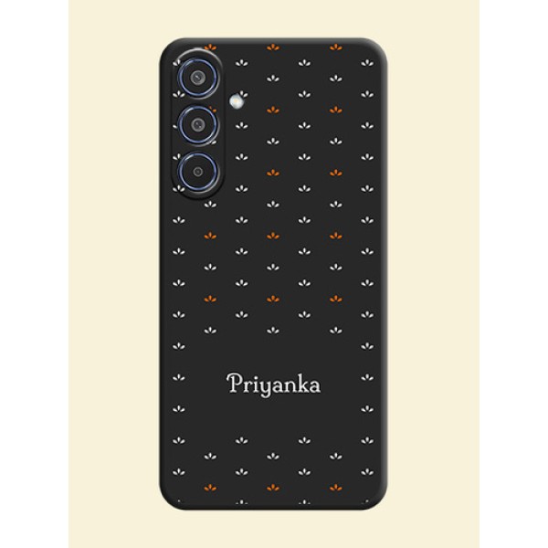 Simple Pattern With Custom Text On Space Black Custom Soft Matte Mobile Back Cover - Samsung Galaxy M35 5G Simple Pattern With Custom Text On Space Black Custom Soft Matte Mobile Back Cover - Samsung Galaxy M35 5G