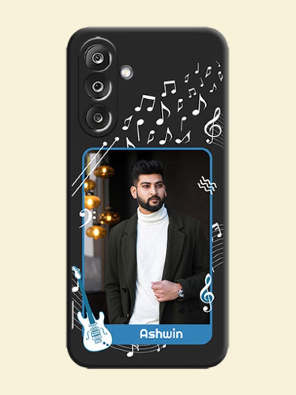 Musical Theme Design with Text on Photo On Space Black Custom Soft Matte Mobile Back Cover - Samsung Galaxy M36 5G