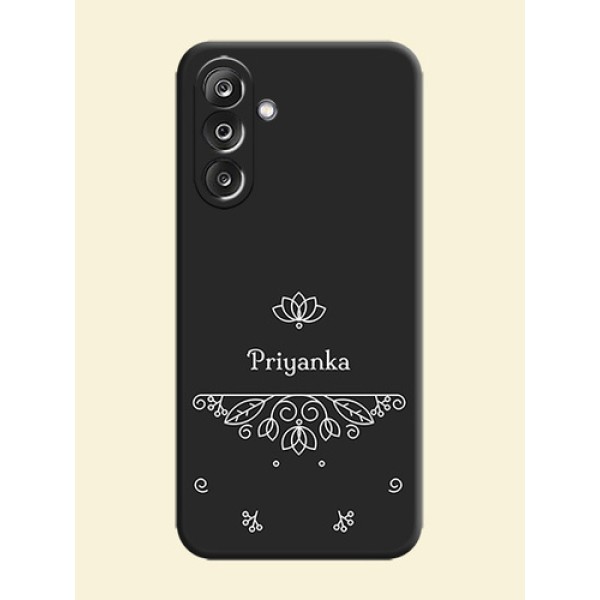 Lotus Garden Custom Text On Space Black Custom Soft Matte Mobile Back Cover - Samsung Galaxy M36 5G Lotus Garden Custom Text On Space Black Custom Soft Matte Mobile Back Cover - Samsung Galaxy M36 5G